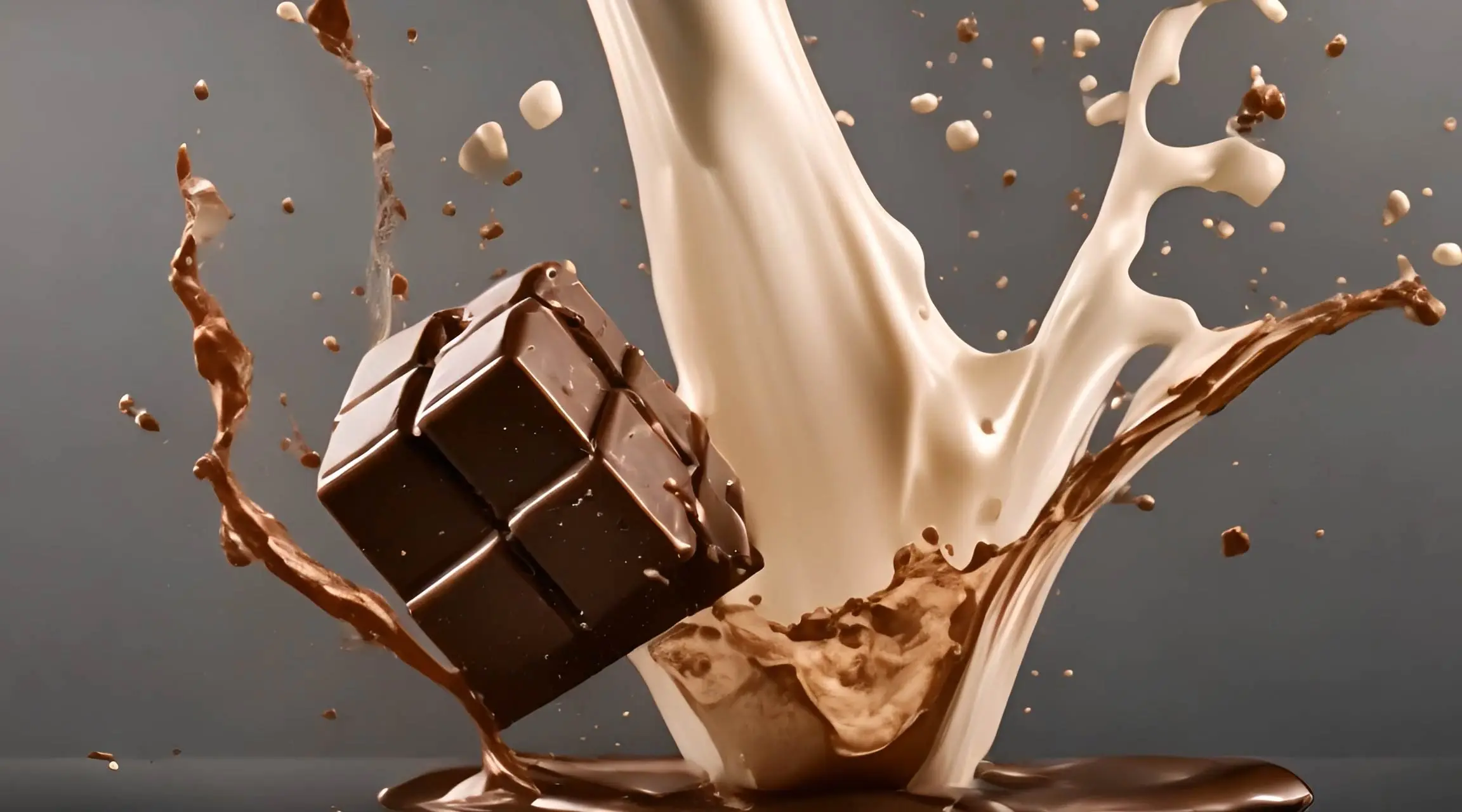 Liquid Chocolate and Milk Splash Animation